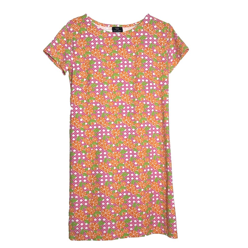 Sailor-Sailor Marina Dress Oranges S Preppy Euro Summer Coastal All-over-Fruit - Picture 1 of 5